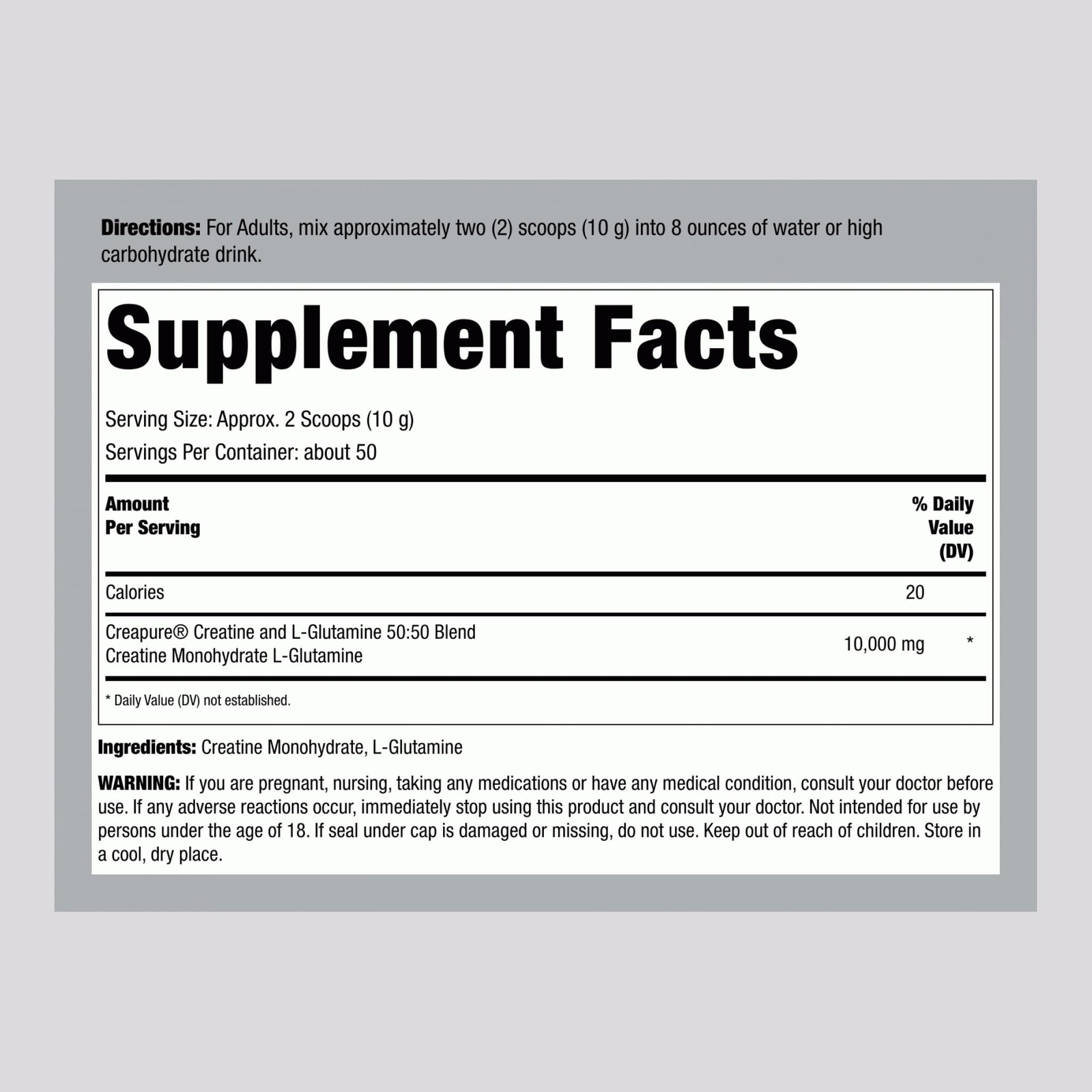 German Creatine and L-Glutamine | 1.1 lbs