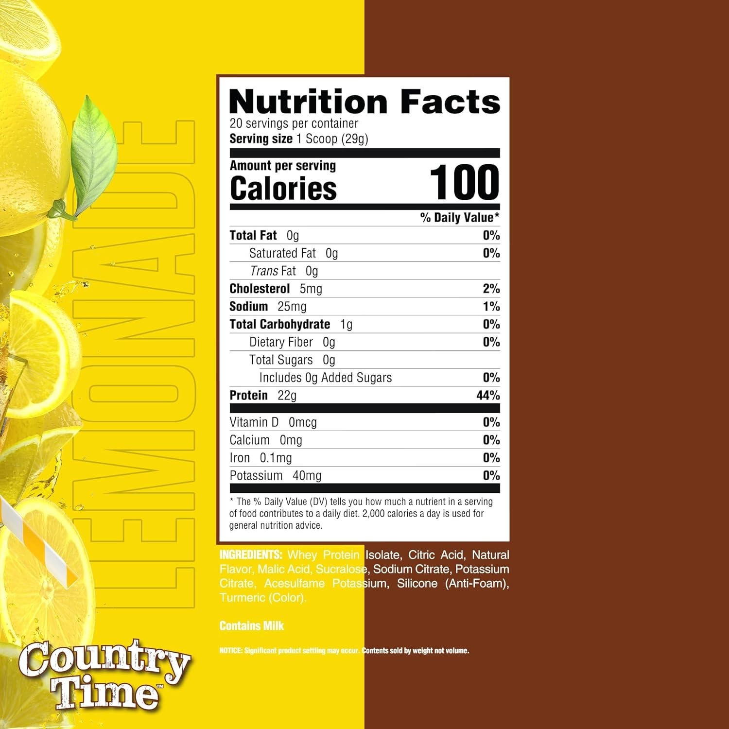 Ryse Clear Whey Isolate Protein Powder – Country Time Lemonade – 22g Fast-Digest