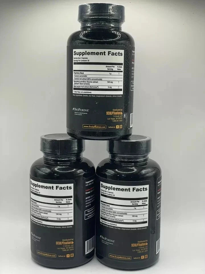 Turmeric Black Sculptnation Fatigue Muscle Build Fat Burn Bloating Treat, 1 Pack