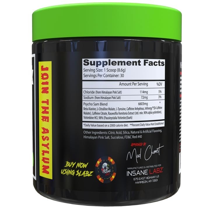 High Stimulant Pre Workout Powder, 30 Servings, Watermelon Flavor, Energy Boost