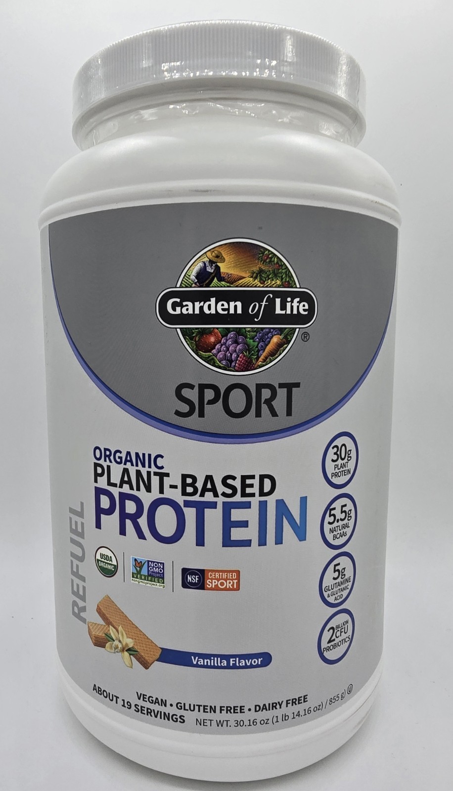 Garden of Life Sport Organic Plant-Based 30g Protein Vanilla 30 OZ BB 08/23/26