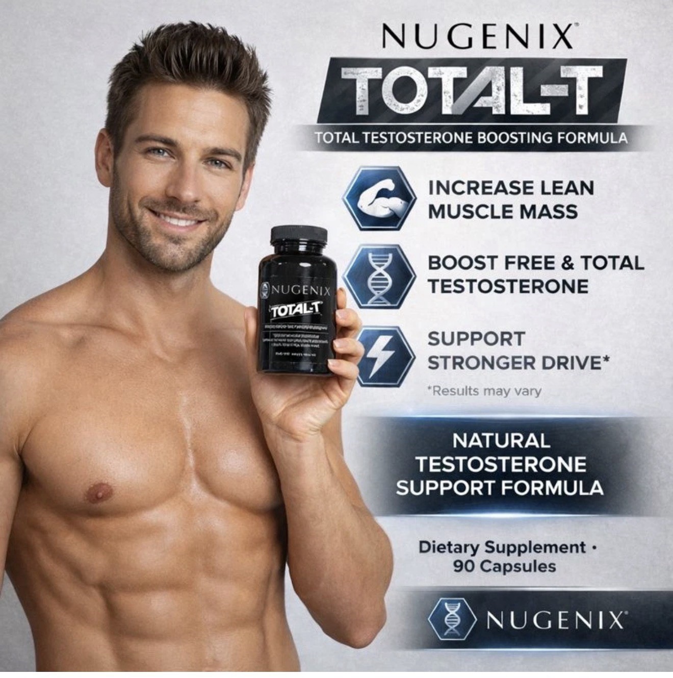 Nugenix Total-T Testosterone Booster 90 Capsules Supplement Lot of 2