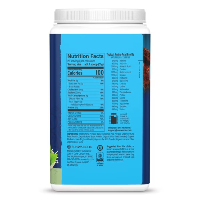 US Organic Warrior Blend Performance Unflavored 854.84G Tub (28 Srv)