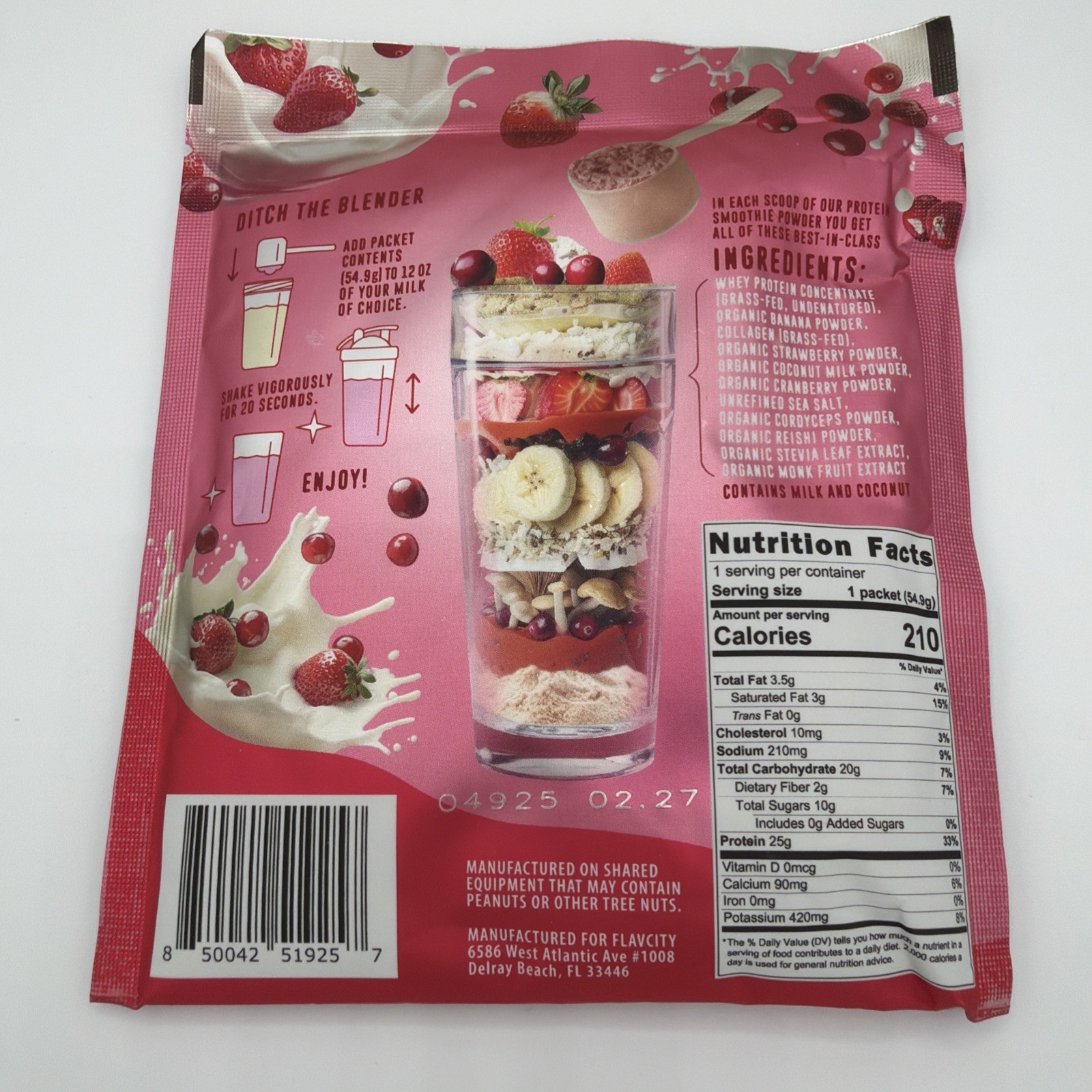 FlavCity All In One ProteinSmoothie Powder Variety Flavors Travel ON GO 5 Pkgs
