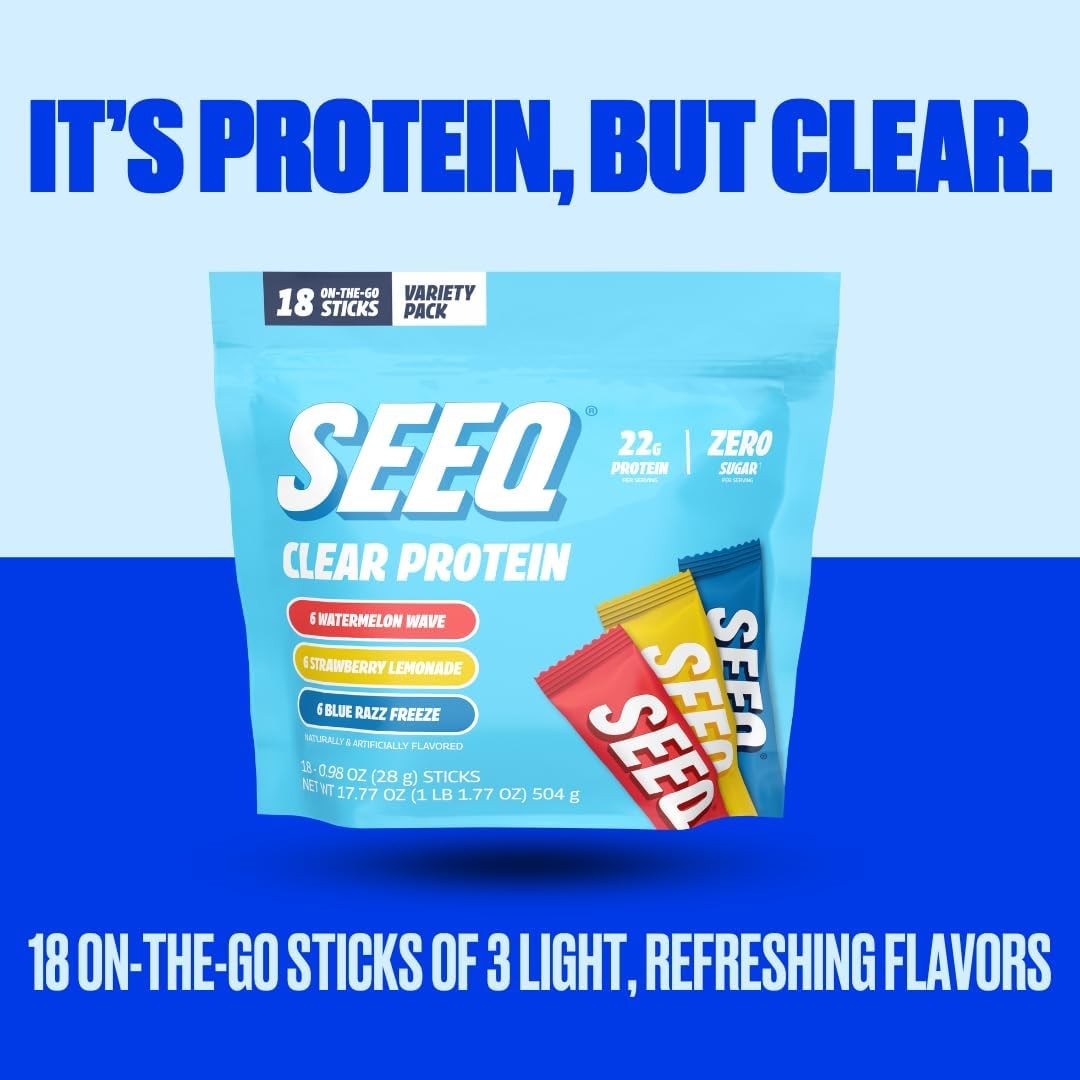 Clear Protein Powder Packets – 18 Count Sample Pack – 22G Clear Whey Protein Iso