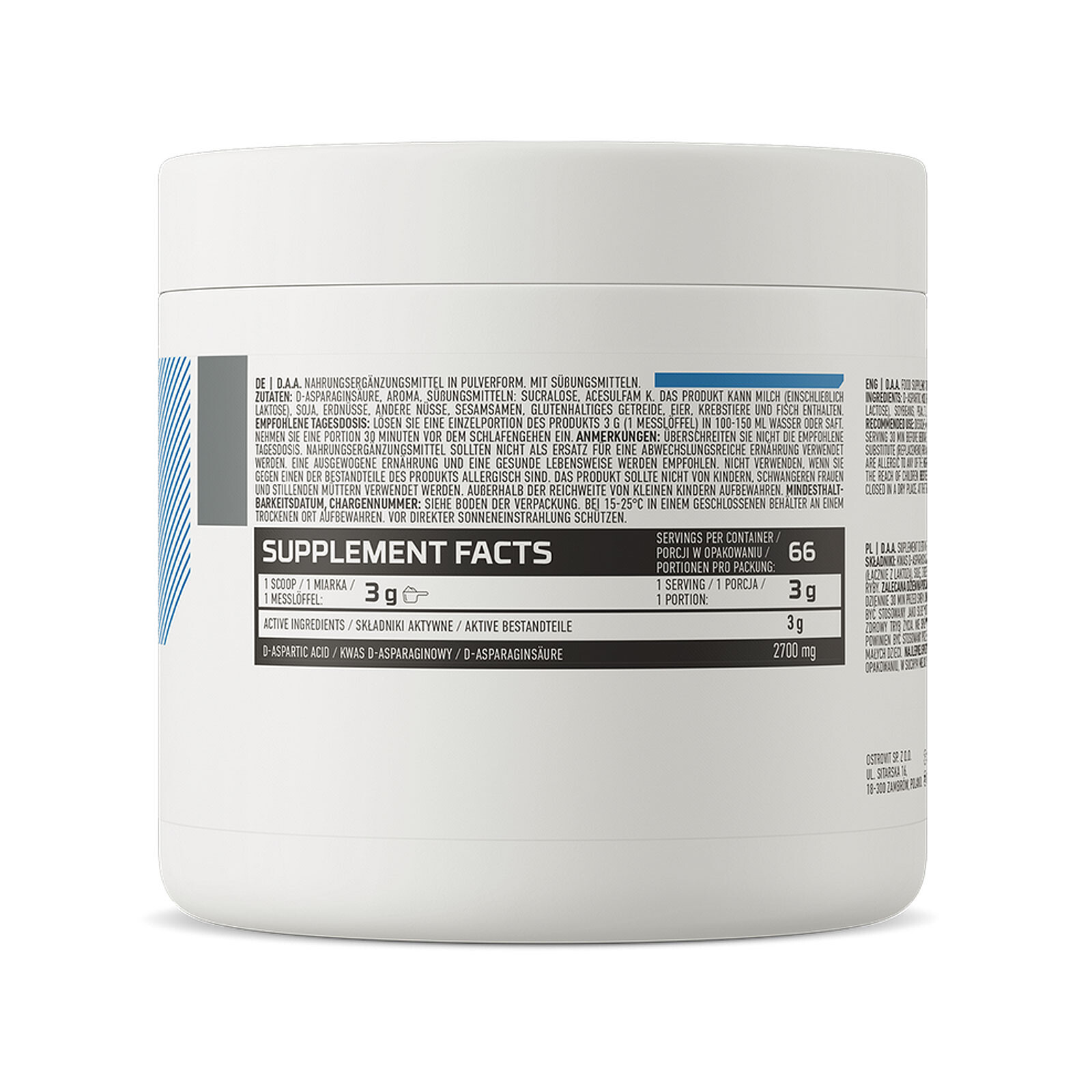 DAA 3000 – 200g – Testosterone production- muscle strength- libido regeneration