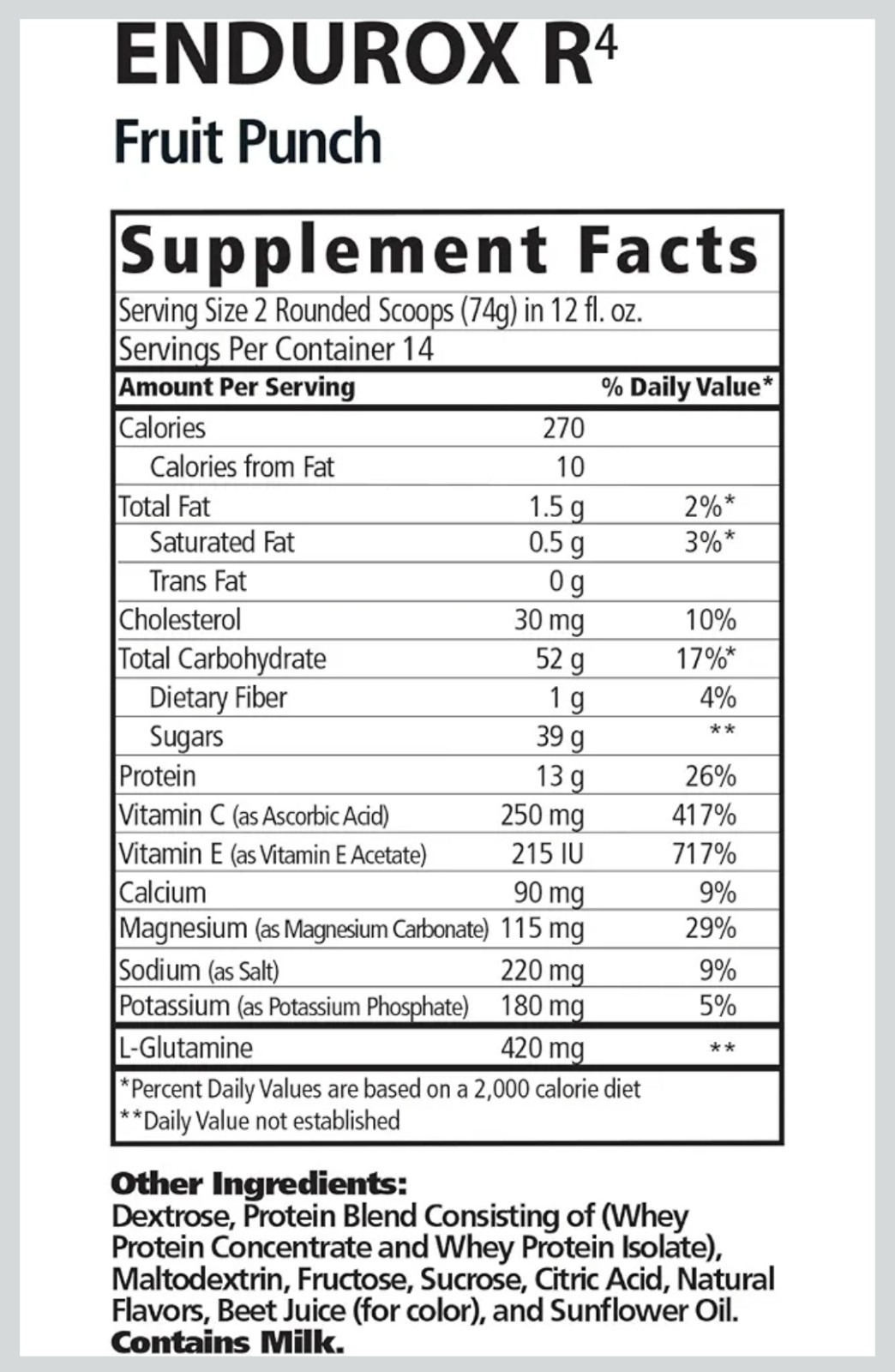 Pacific Health Endurox R4 Fruit Punch 2.29 lbs 14 services