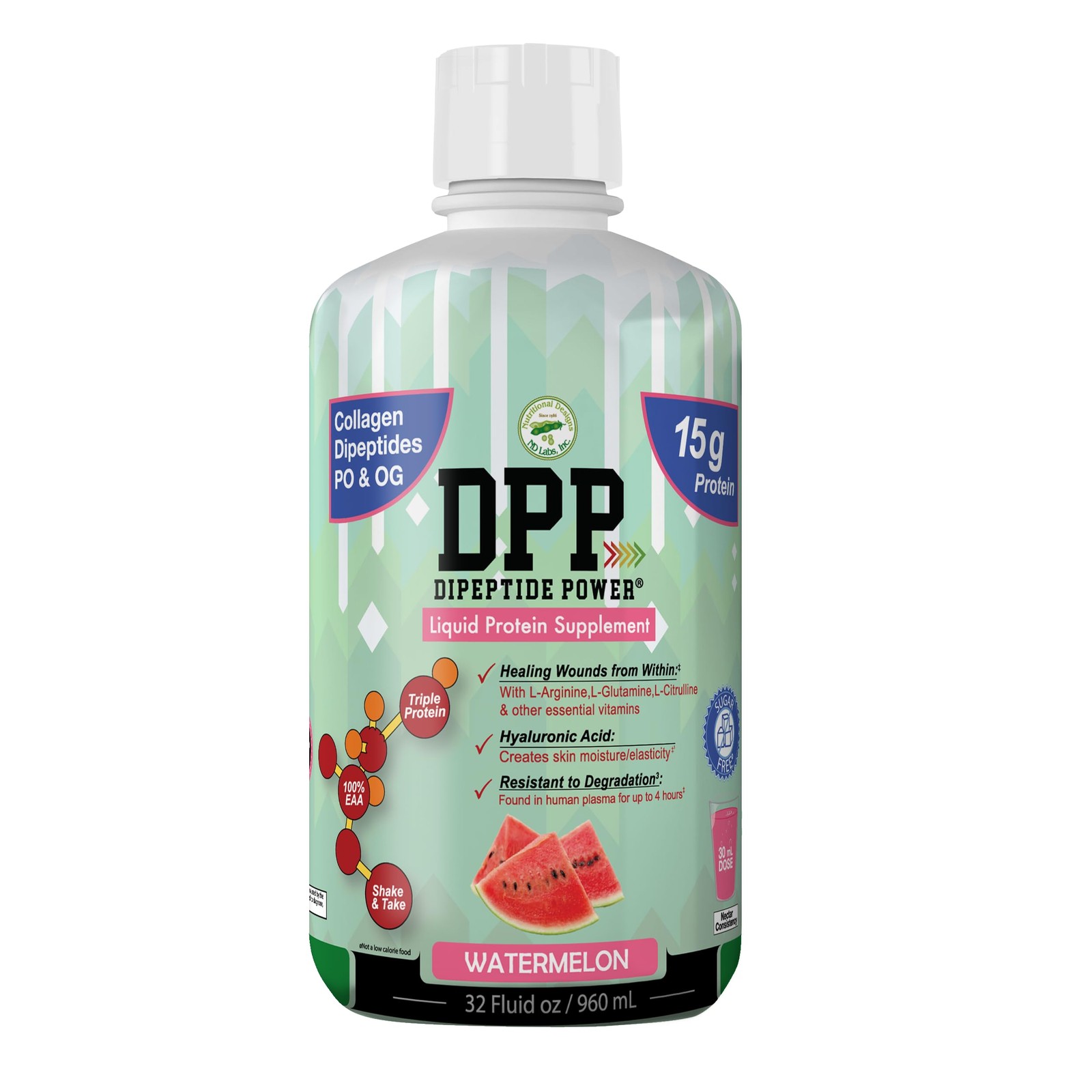 Nutritional Designs DPP Dipeptide, WoundHealing Liquid Collagen & Whey Protei…