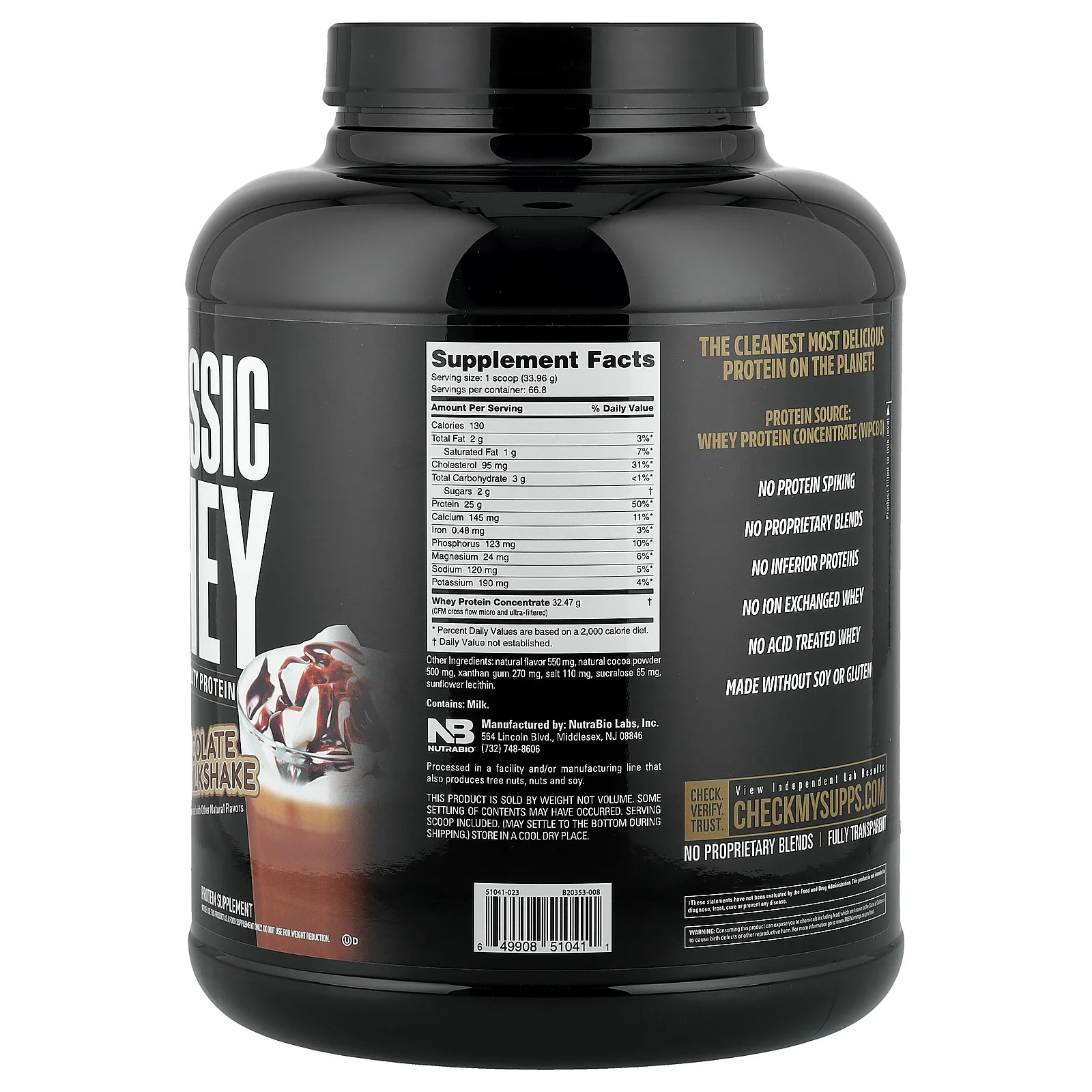 Classic Whey Protein, Chocolate Milkshake, 5 lbs (2,268 g)