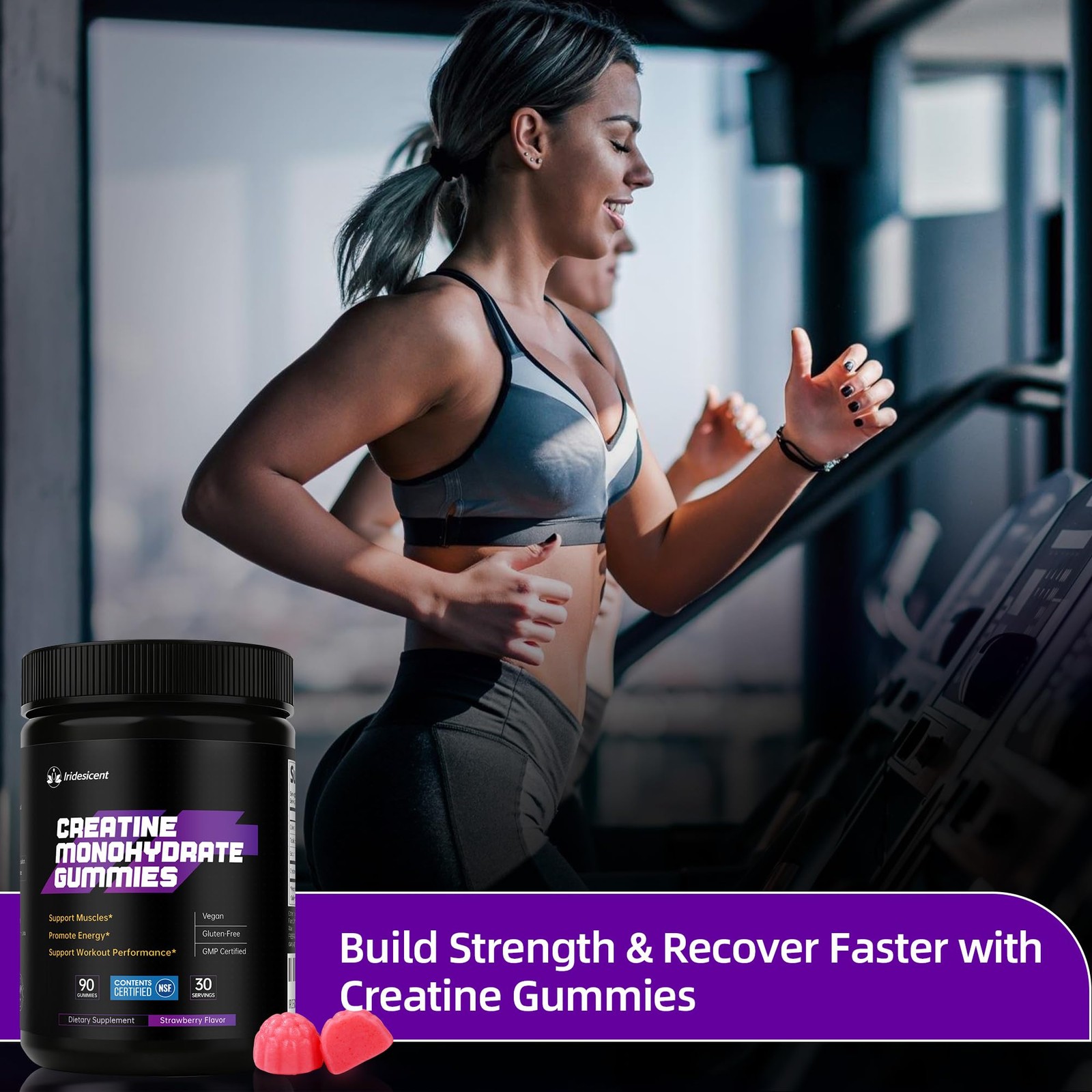 Creatine Gummies 5000mg – NSF Certified Creatine Monohydrate, Sugar Free, Veg…
