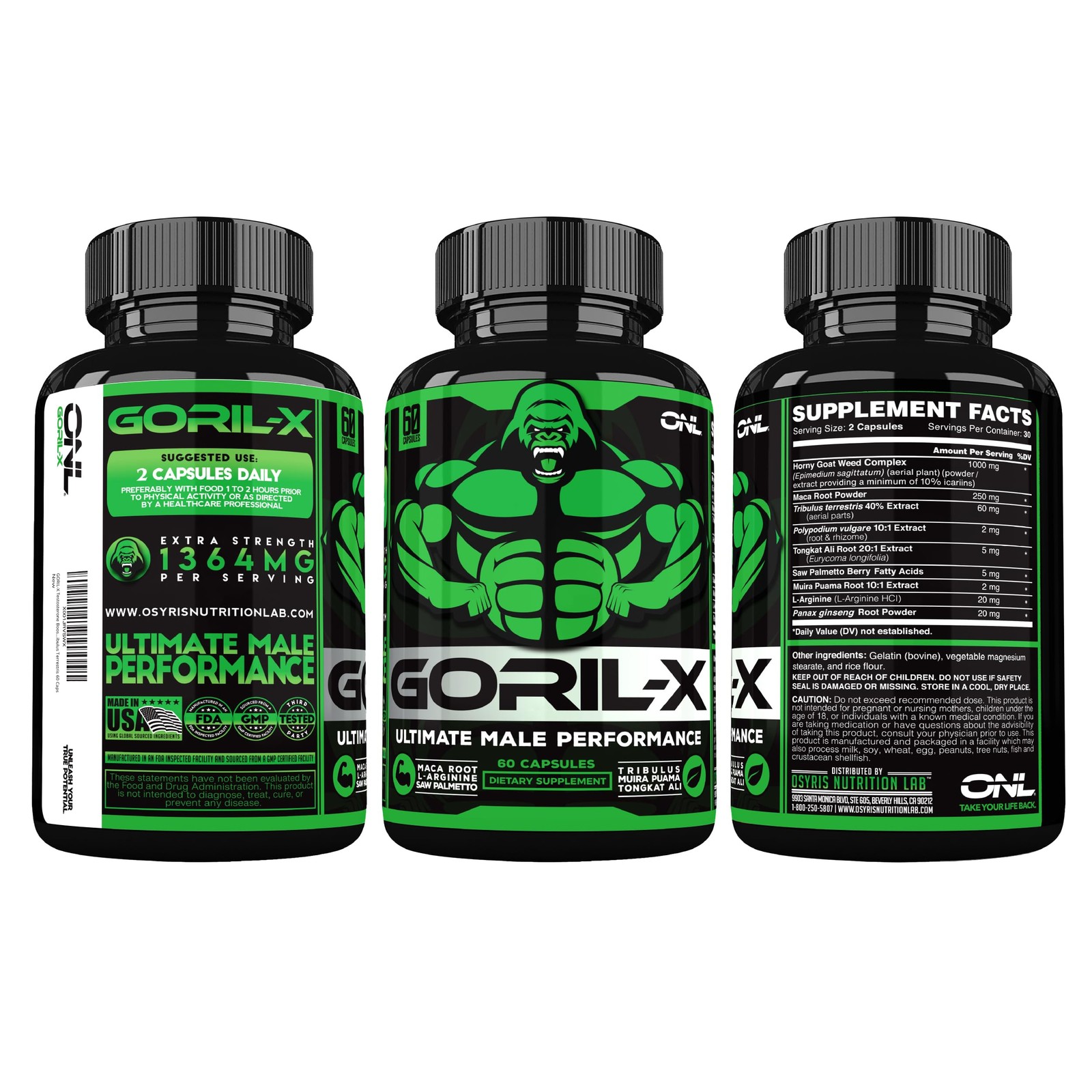 GORIL-X Testosterone Booster for Men – Workout 60 Count (Pack of 1), Goril X