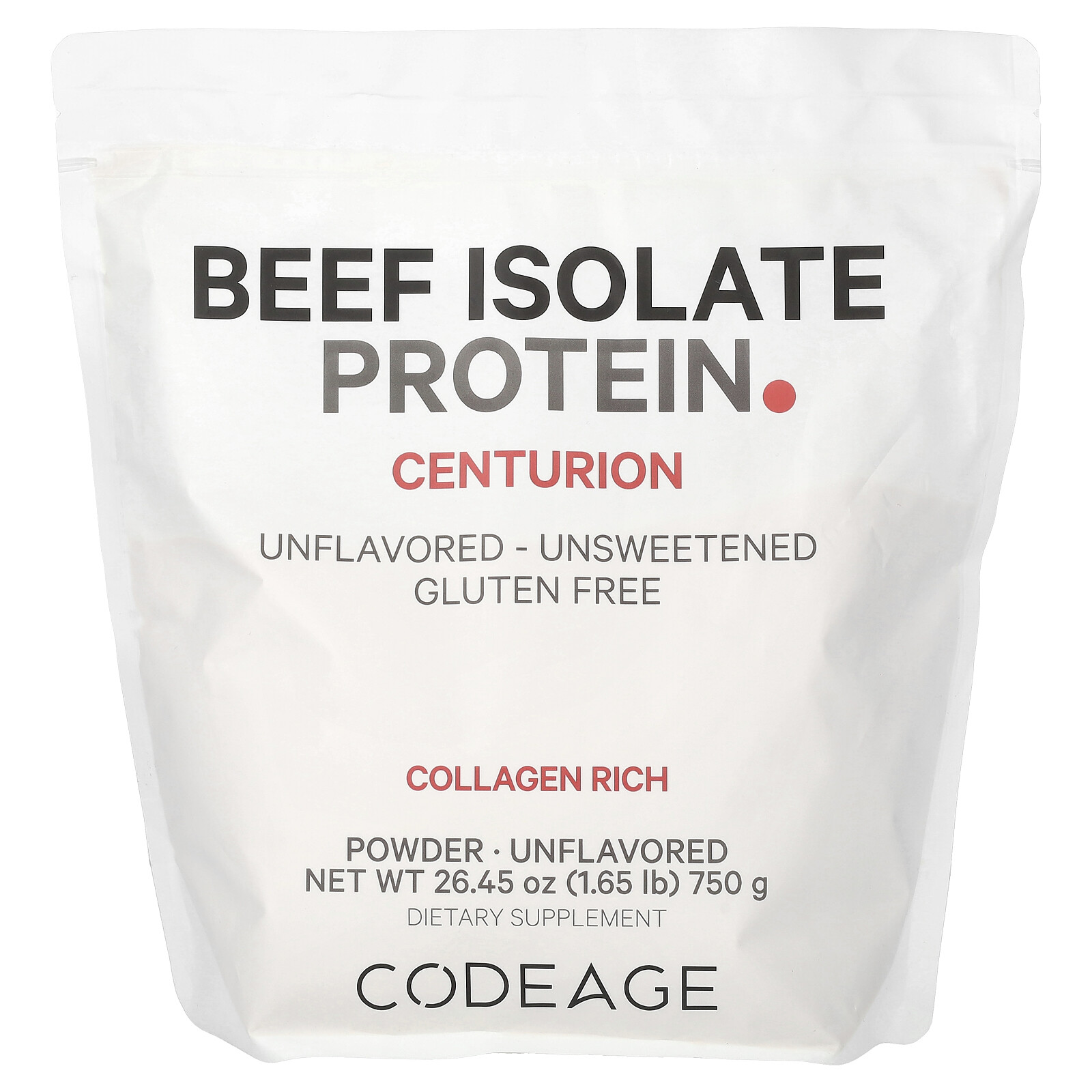 Beef Isolate Protein Powder, Unflavored, 1.65 lbs (750 g)