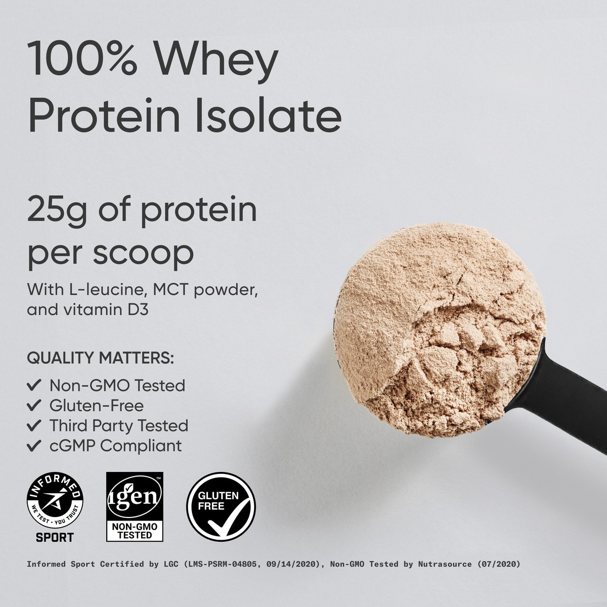 Whey Protein Isolate Sports Nutrition 2lb Bag Dutch Chocolate Powder 25 Servings