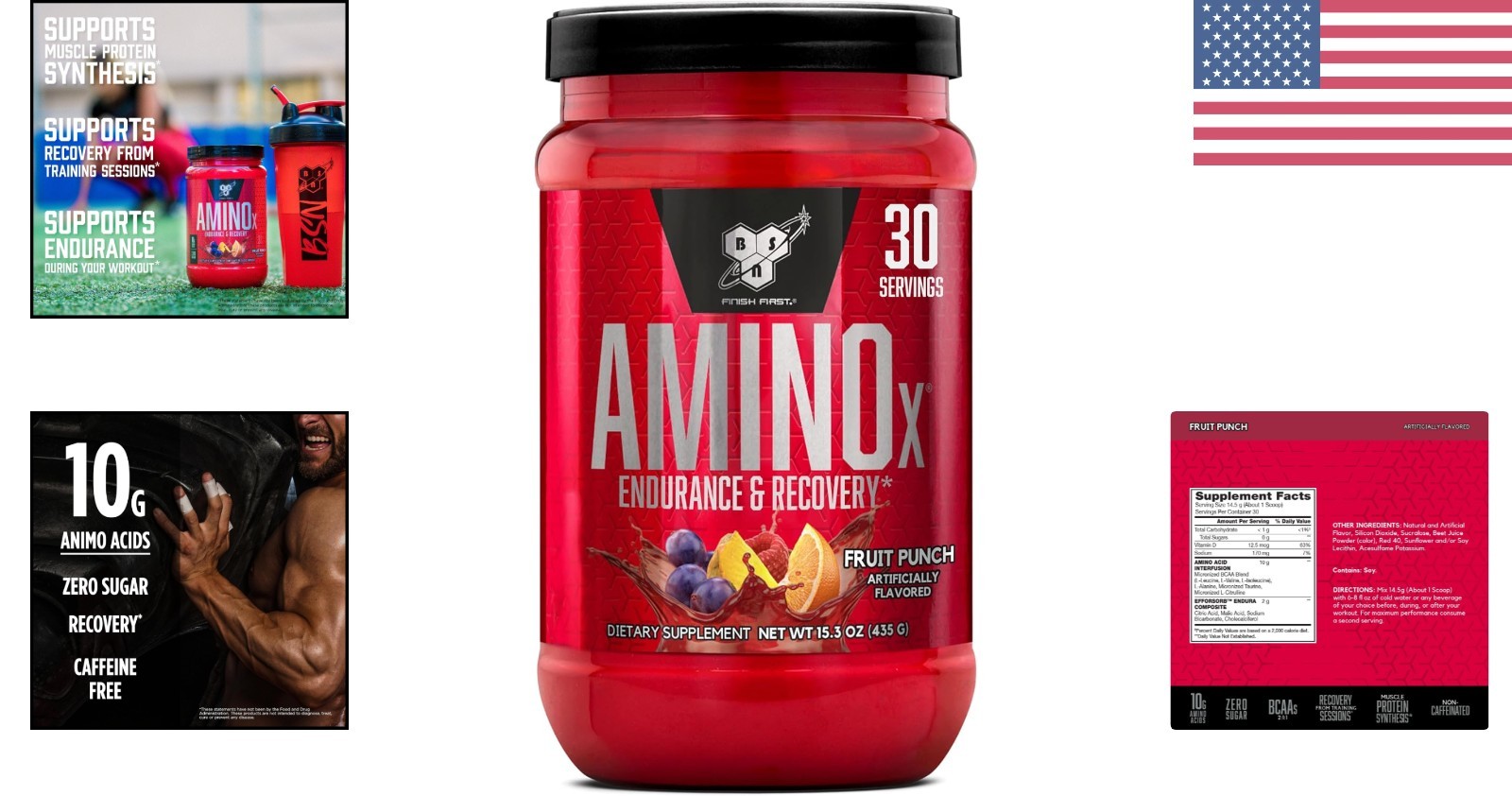 Amino X BCAAs – Caffeine-Free Muscle Recovery Powder, Keto Friendly, 30 Servings
