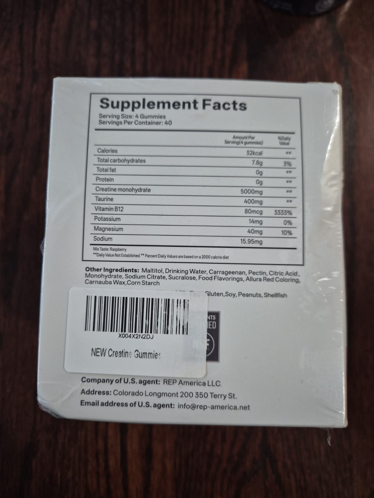 GABE SUNNYBEARS Creatine Monohydrate Gummies 5000mg 160ct Raspberry