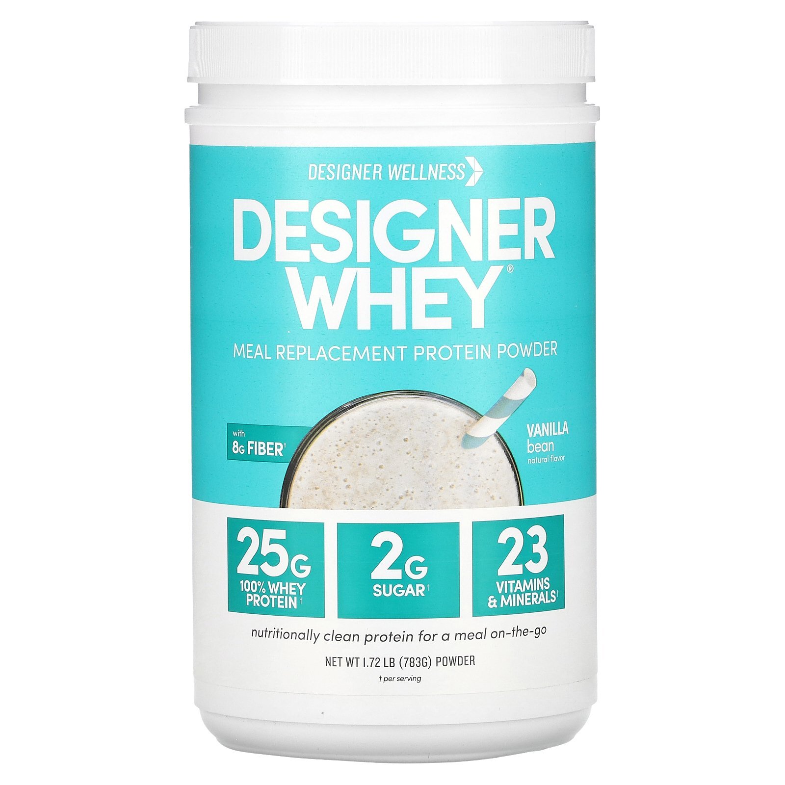 Designer Whey, Meal Replacement Protein Powder, Vanilla Bean, 1.72 lb (783 g)