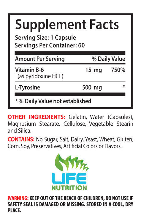 Vitamin BB Powder – L-Tyrosine 515mg – Muscle Mass Gainer Pills 6B