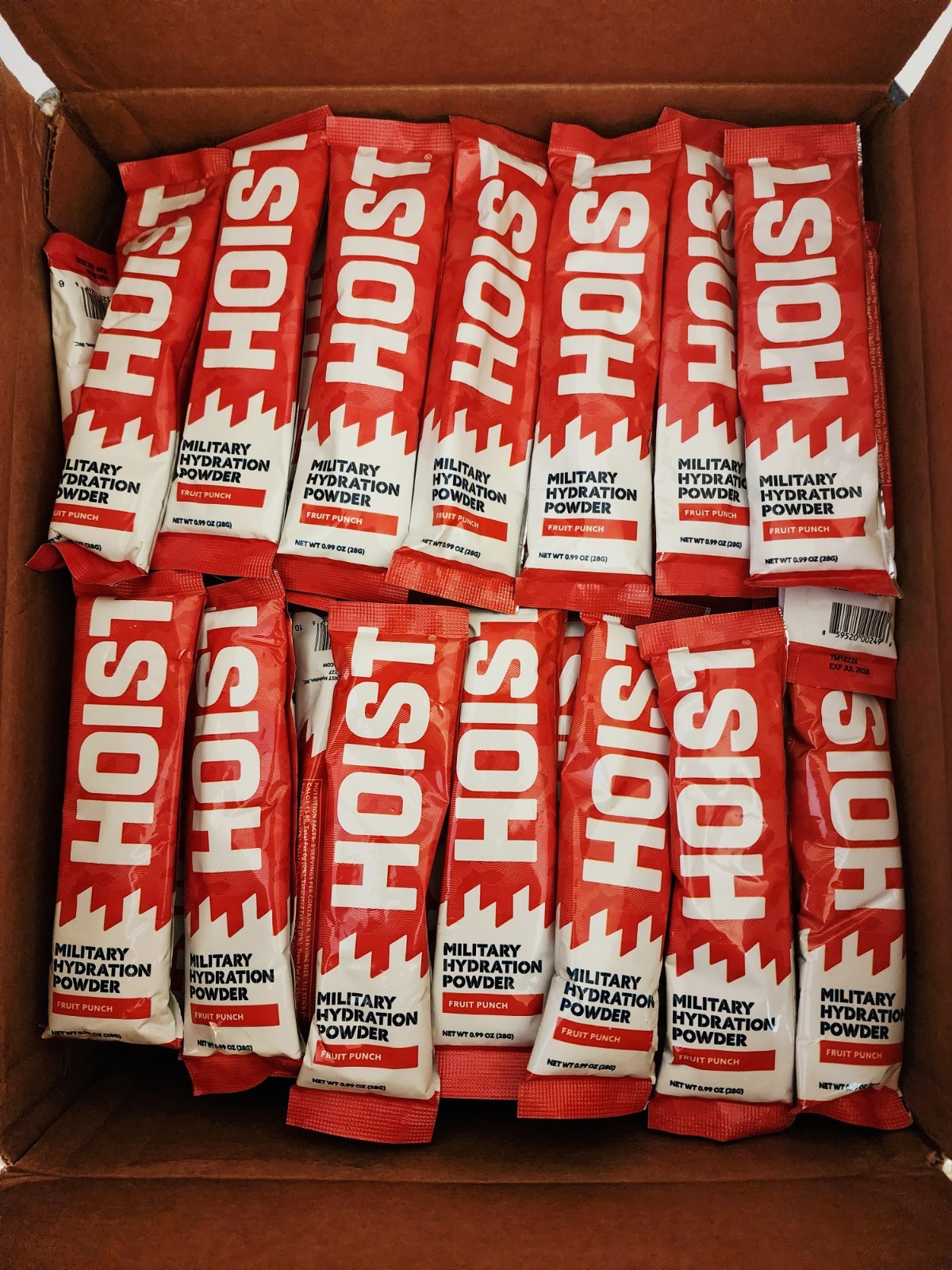 Hoist Military Hydration Electrolyte Powder Sticks 12, 24, 36, 48, or 100 pack
