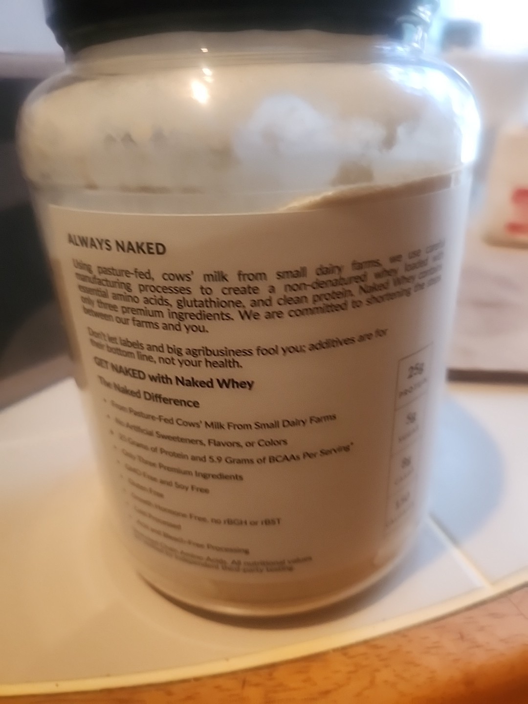 NAKED Whey Vanilla Protein Powder – Only 3 Ingredients -Grass Fed Whey Exp 10/27