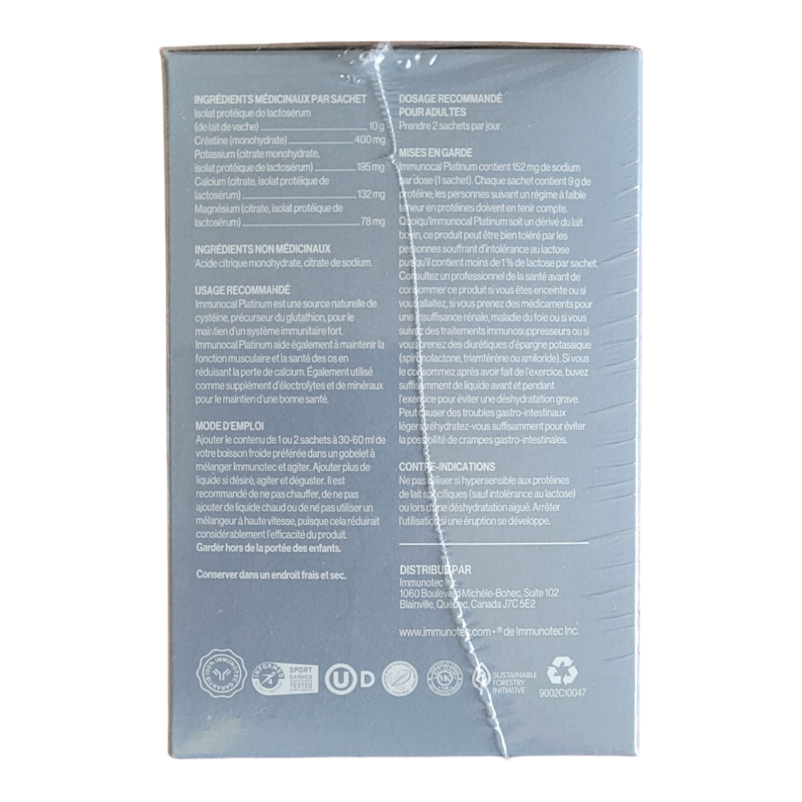 Immunotec Immunocal Platinum Glutathione Precursor (2 Packs) – Exp: 9/2028