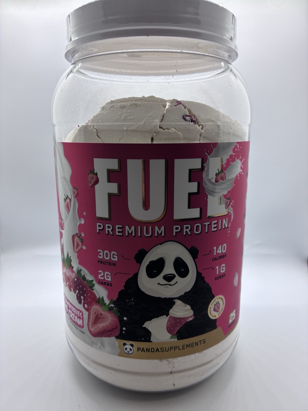 PandaSupplements FUEL Protein Powder Berries & Cream Low Sugar High Protein