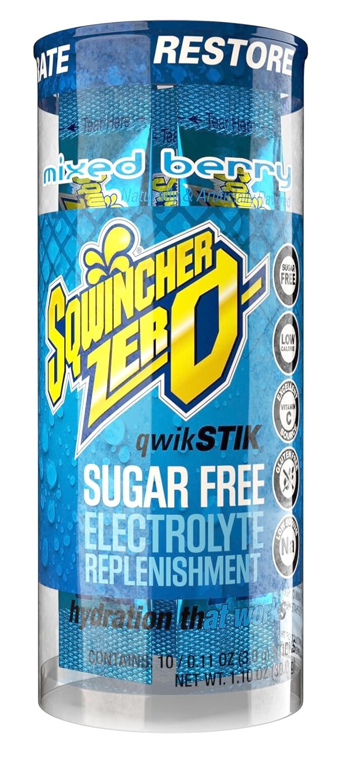 Sqwincher Zero Qwik Stick Electrolyte, 4 Flavor Variety Pack, 10 Count Each