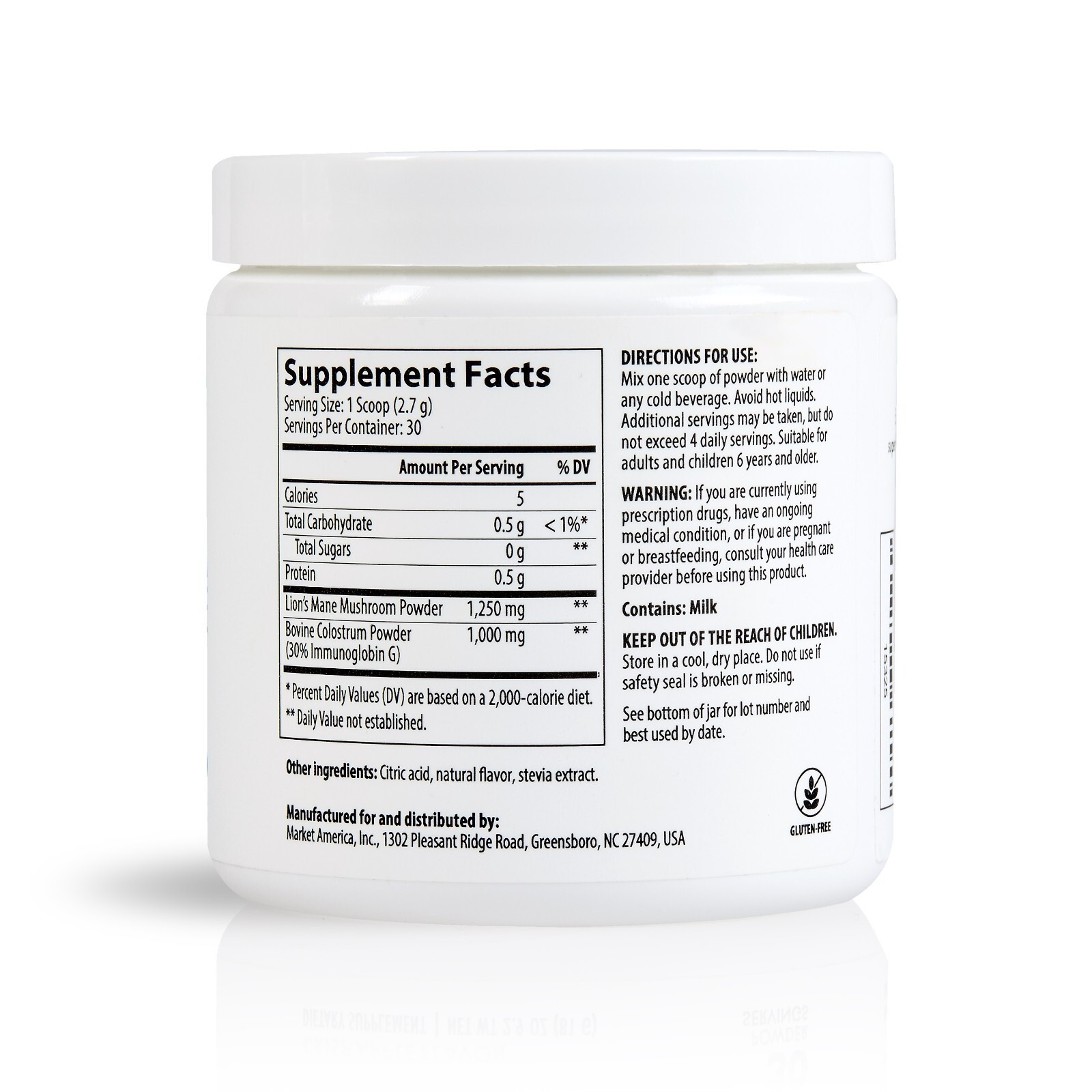 Prime™ Colostrum with Lion’s Mane | Immune & Brain Support | 30 Servings