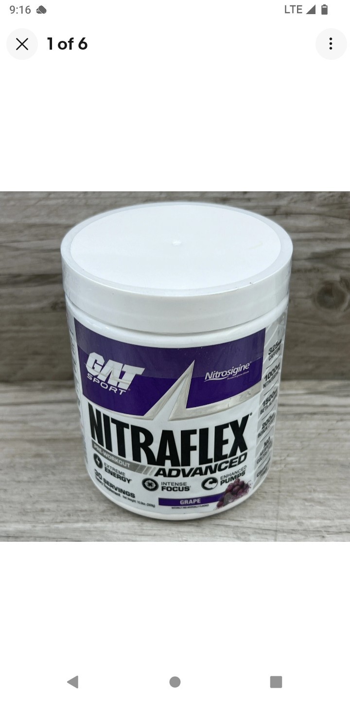 GAT SPORT, Nitraflex Advanced Pre-Workout Powder, Increases Blood Flow EXP 2028