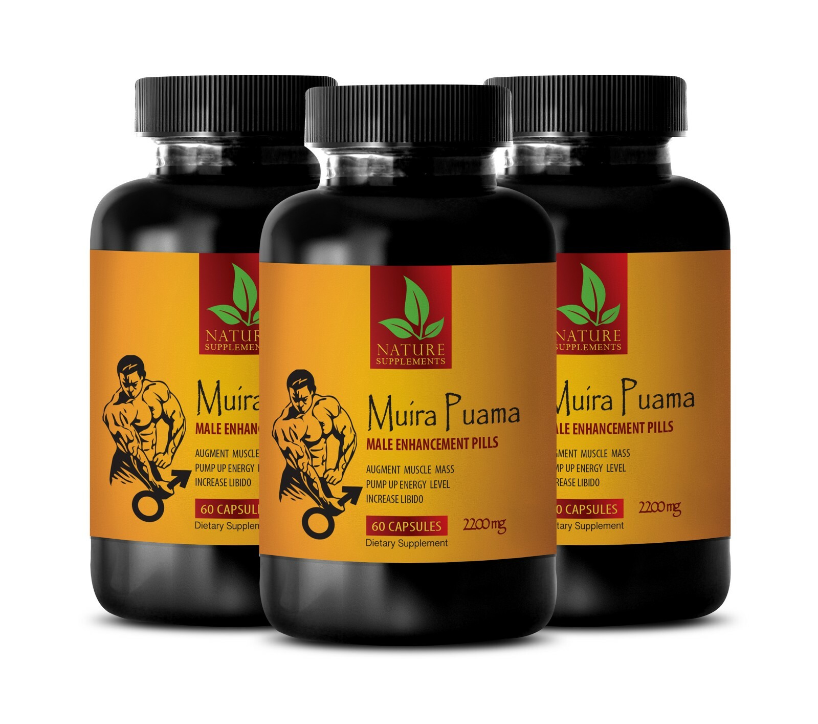 libido care – MUIRA PUAMA 2200MG – erectile power 3 Bottles 180 Capsules