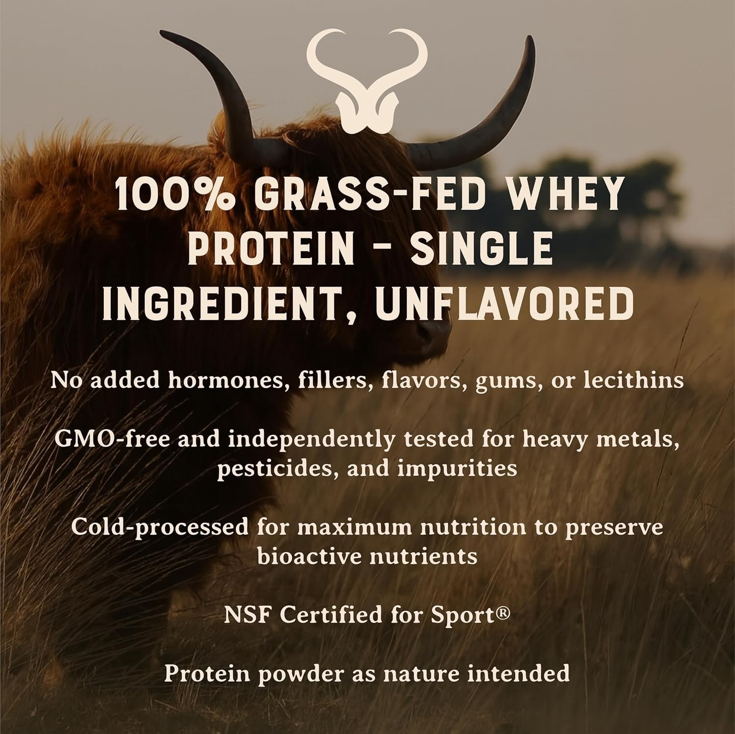HEART & SOIL 100% Grass Fed Protein Powder – Single Ingredient: Whey Protein Con