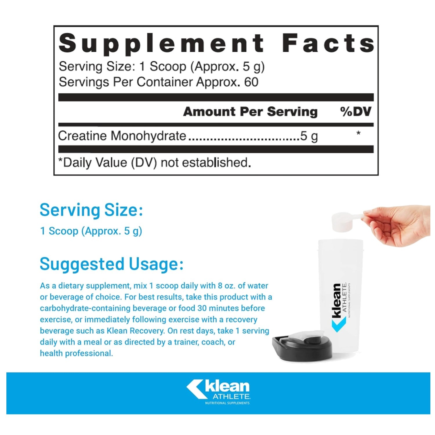 NSF Certified Klean Creatine Powder – Quick Recovery Support