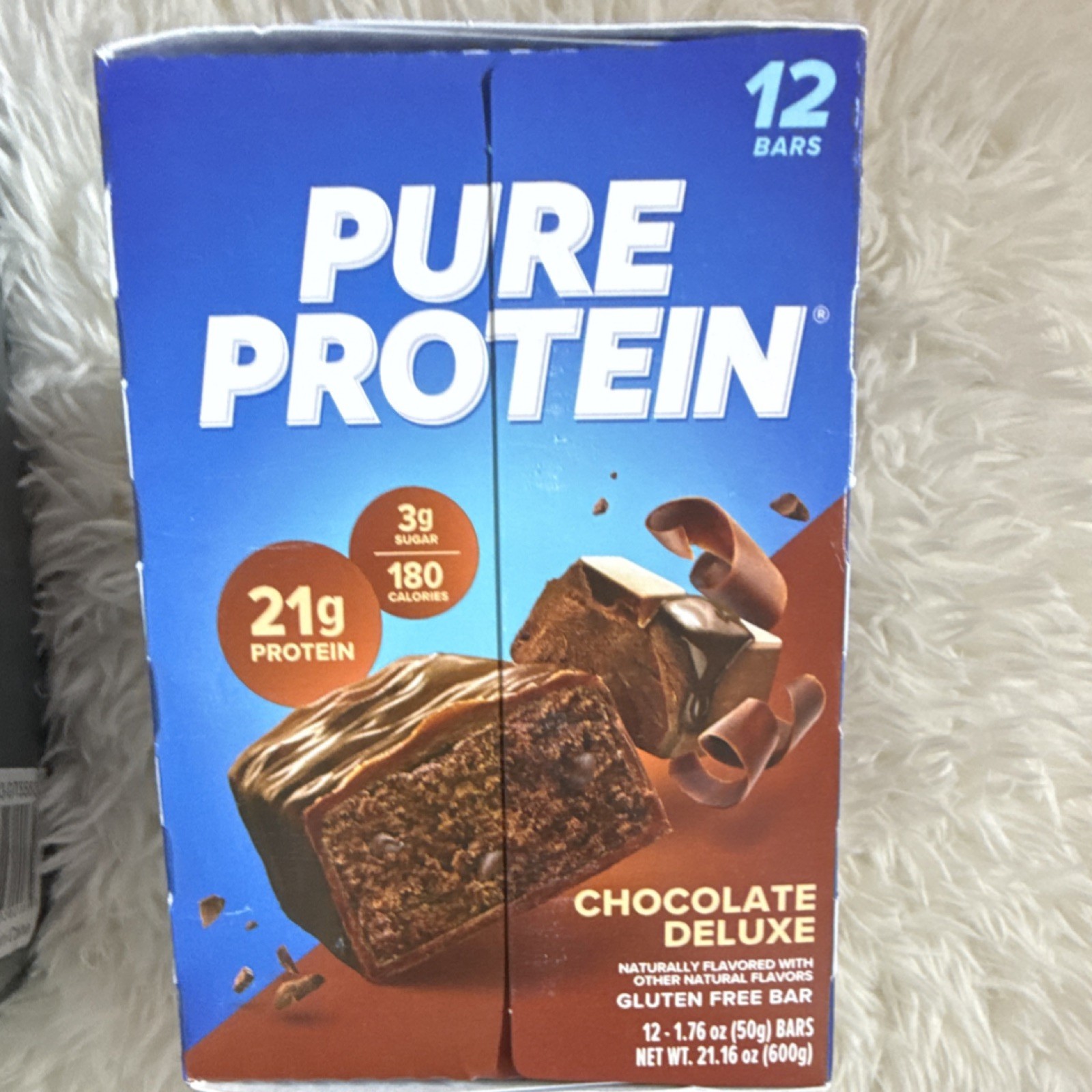 Pure Protein Chocolate Deluxe Bars 21g Gluten-Free 12 Count High Protein