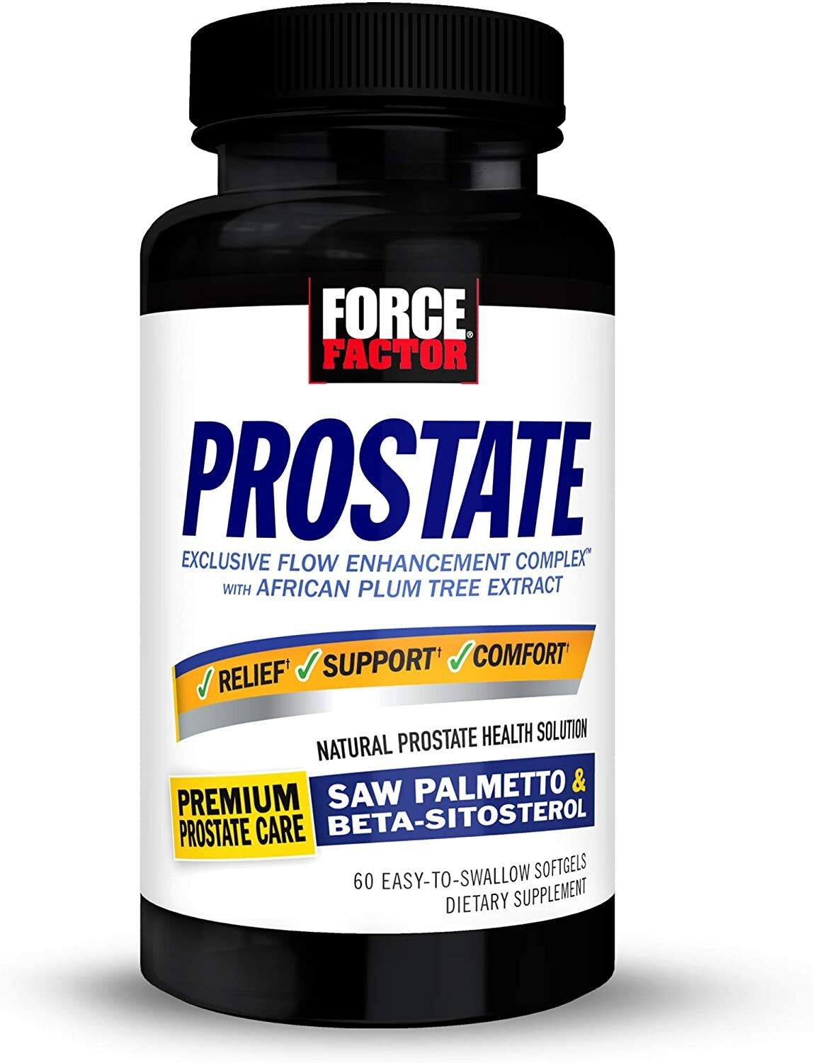 Force Factor Prostate Support Formula African Plum Tree 3x60ct (180ct Total) New