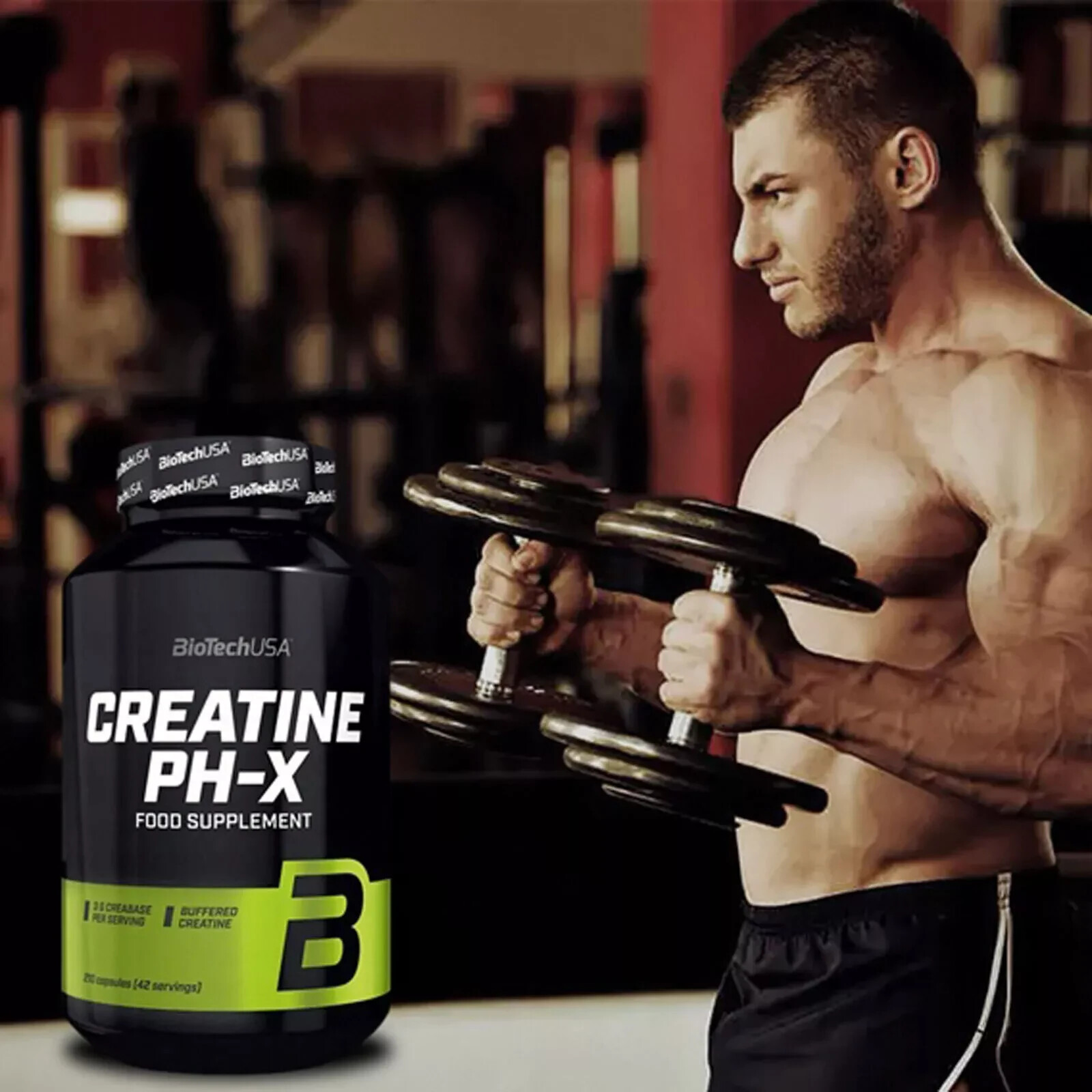 Creatine PH-X 90/180 Caps. Creatine Alkaline Buffered Monohydrate Muscle Growth