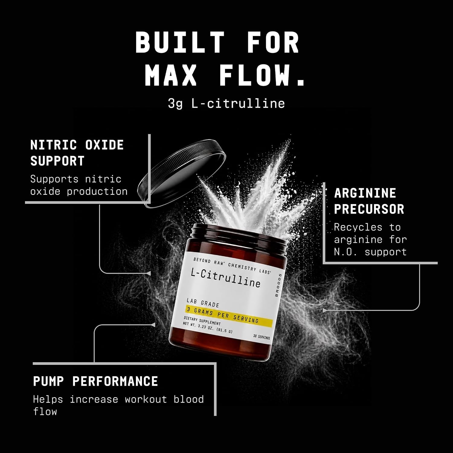 Chemistry Labs L-Citrulline Powder, Supports Peak Performance, 30 Servings