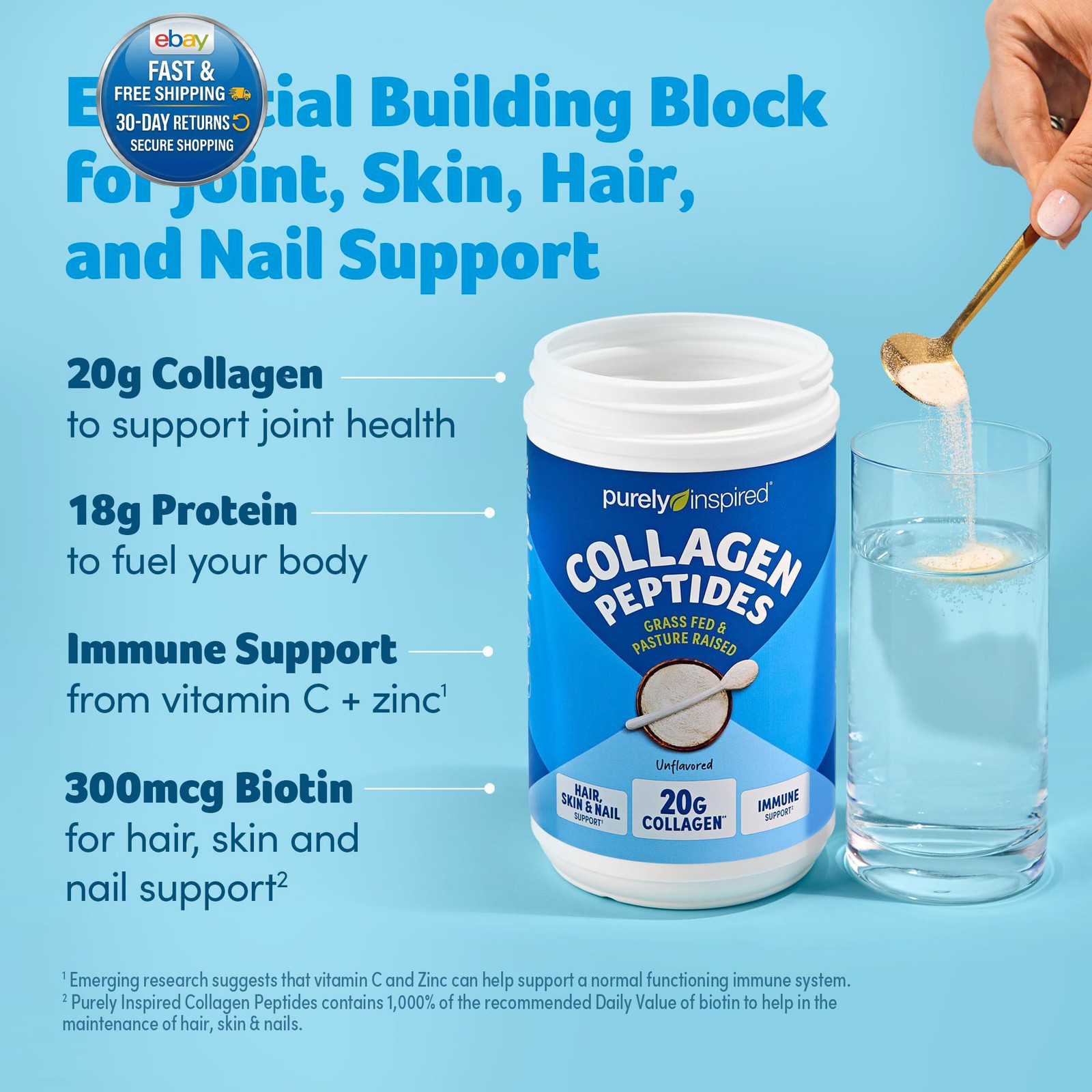Collagen Powder, Unflavored (20 14.46 Ounce (Pack of 1)