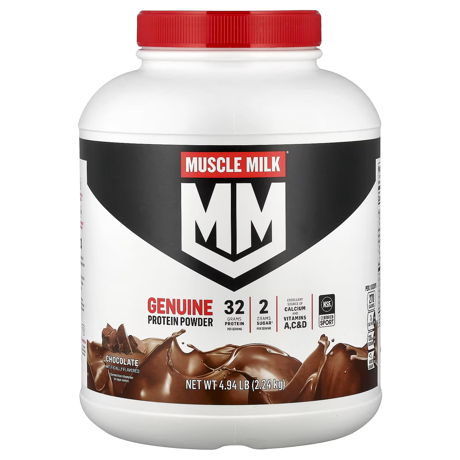 2 X Muscle Milk, Genuine, Protein Powder, Chocolate, 4.94 lb (2.24 kg)