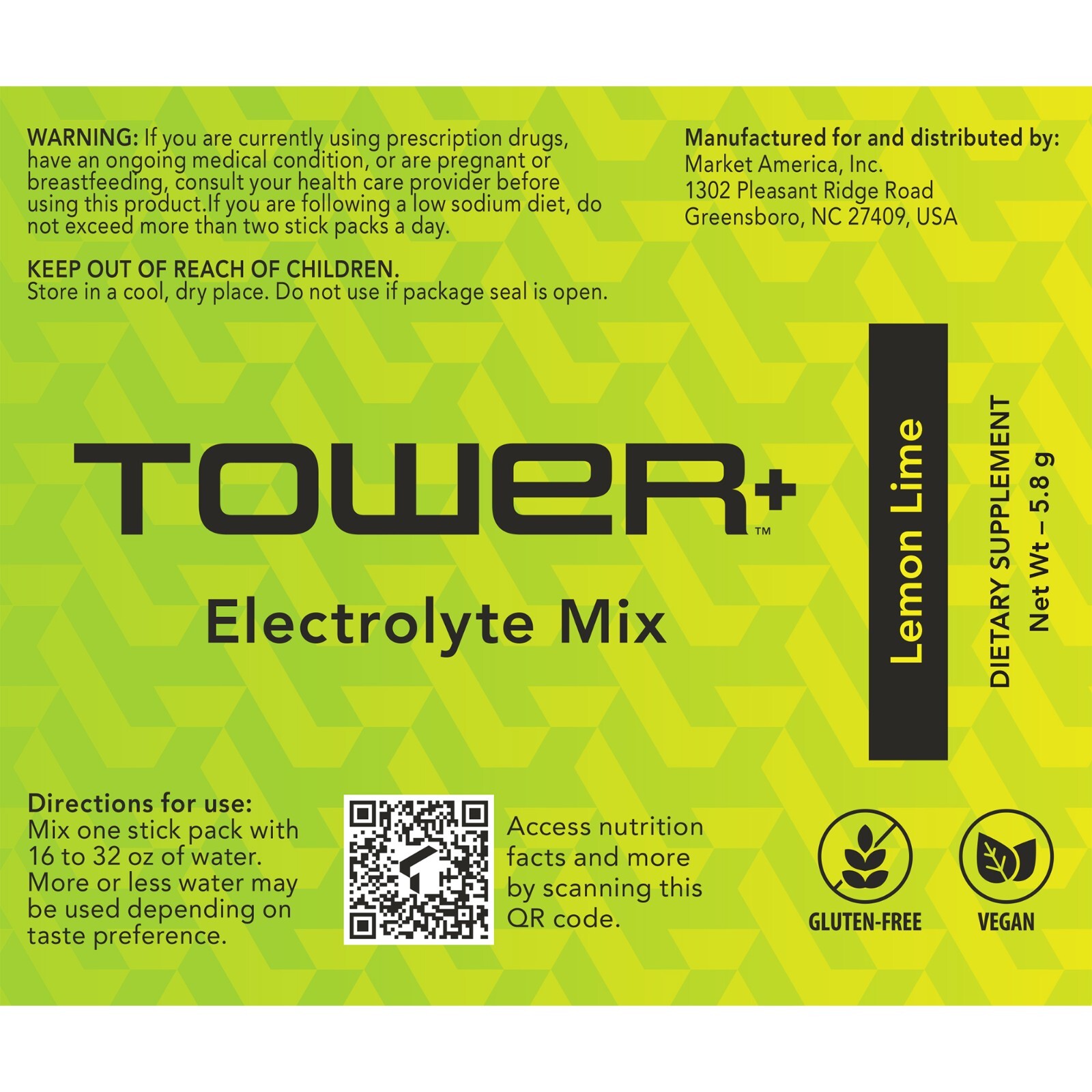 Tower+™ Electrolyte Mix – Sugar-Free Powder Mix – Fast Hydration (30 packets)