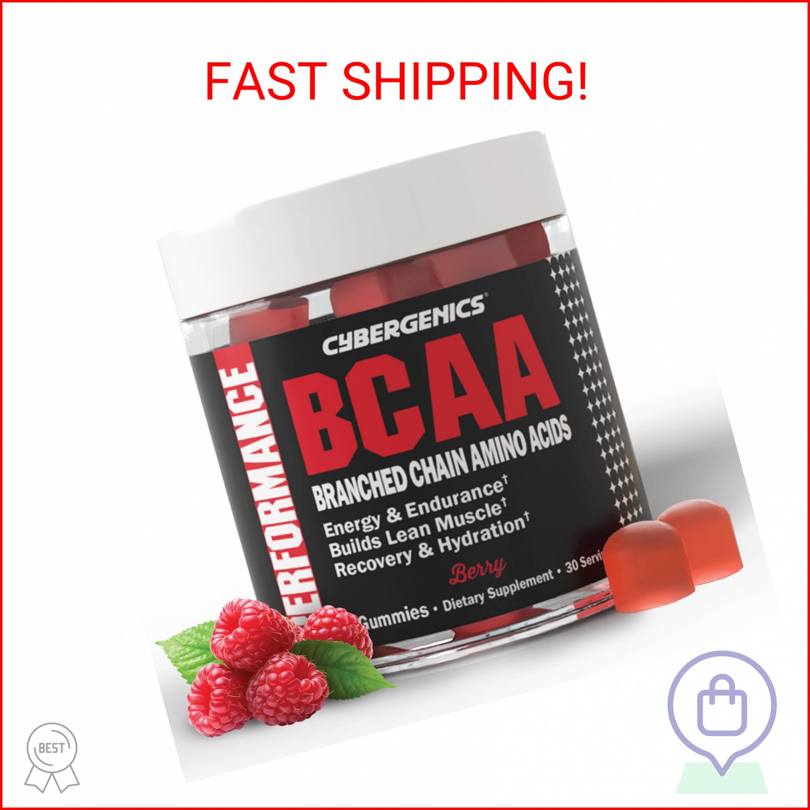 Cybergenics BCAA Gummies, Energy Chews with Electrolytes Branched Chain Amino Ac