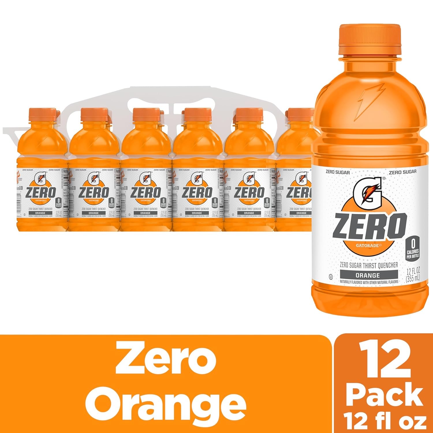 Gatorade Thirst Quencher Zero Sugar Sports Drink, 12 Fl Oz (Pack of 12)