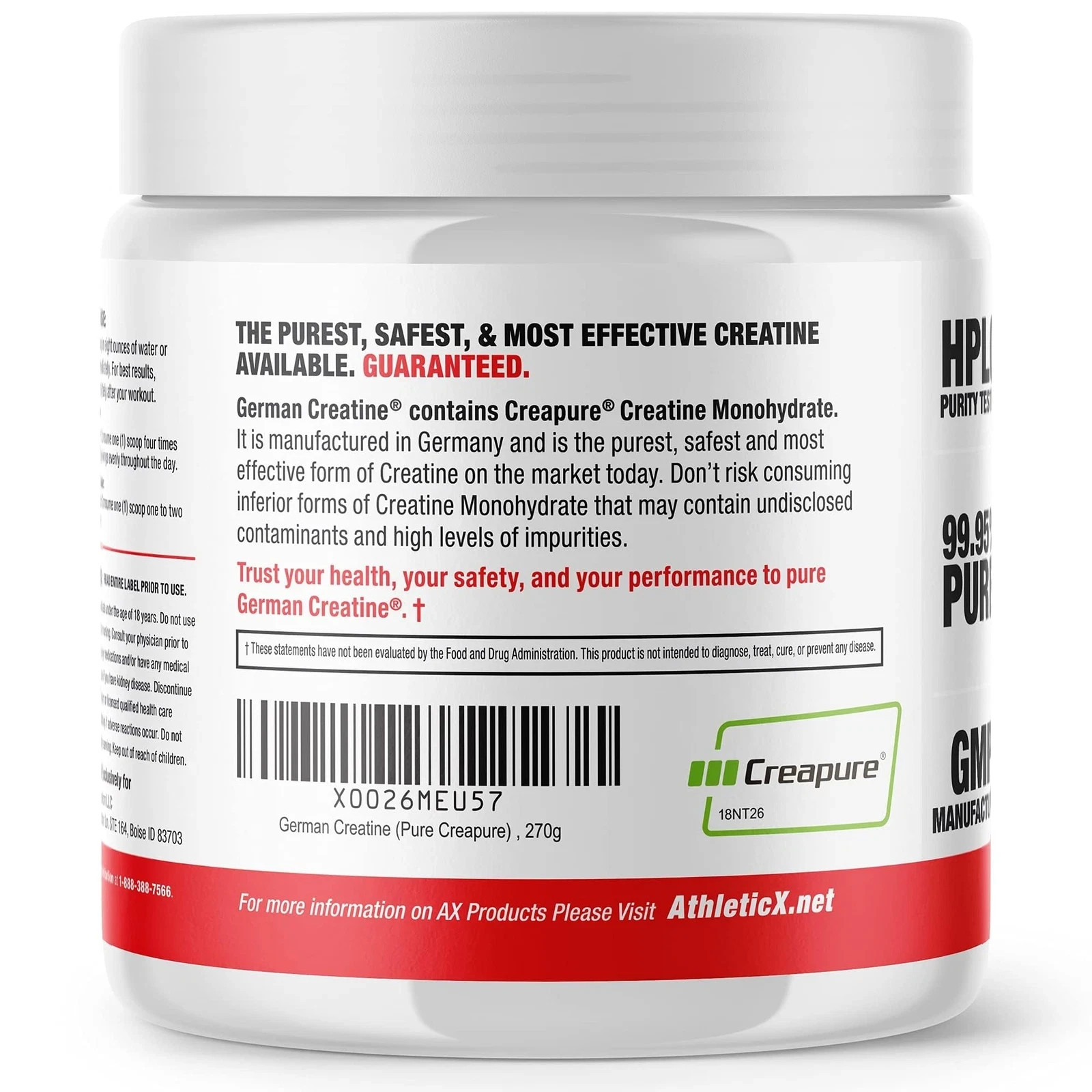 German Creatine – Micronized Creatine Monohydrate Powder 99.99% Pure Creapure…
