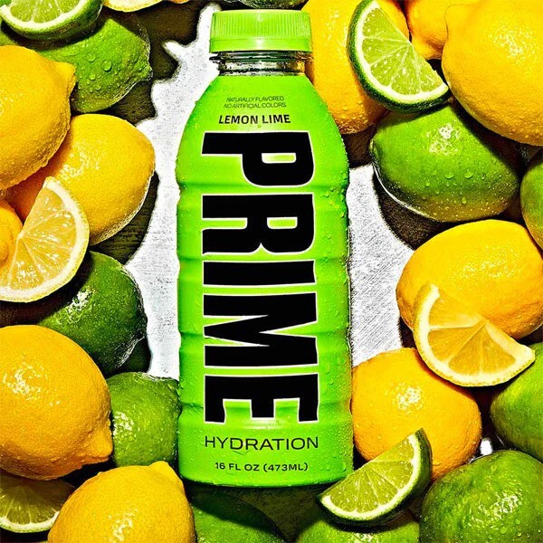 Prime Hydration Drink “Lemon Lime ” Flavor 16 oz Bottles KSI & Logan Paul