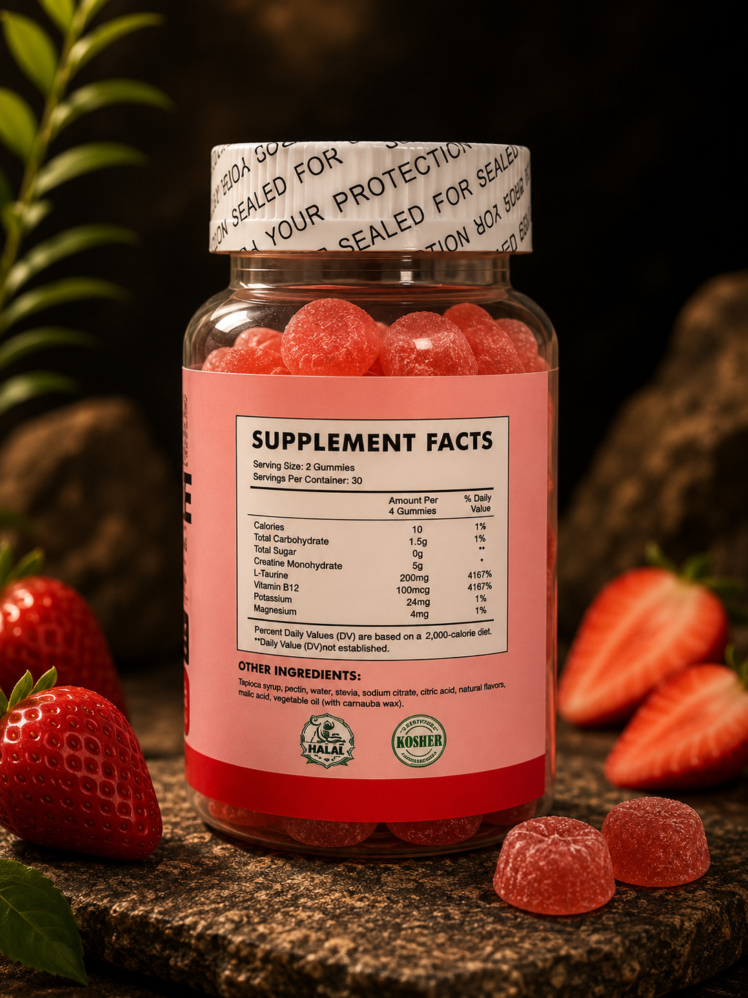 Creatine Monohydrate Gummies – 60 Gummies – 5000mg – Muscle Strength and Energy