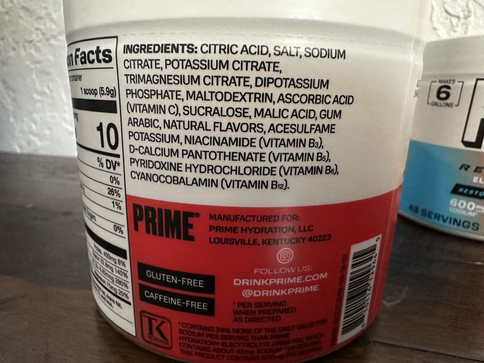 2 Pack PRIME Rapid Rehydration Electrolyte Drink Mix, Ocean Cherry (9.9 oz X 2)