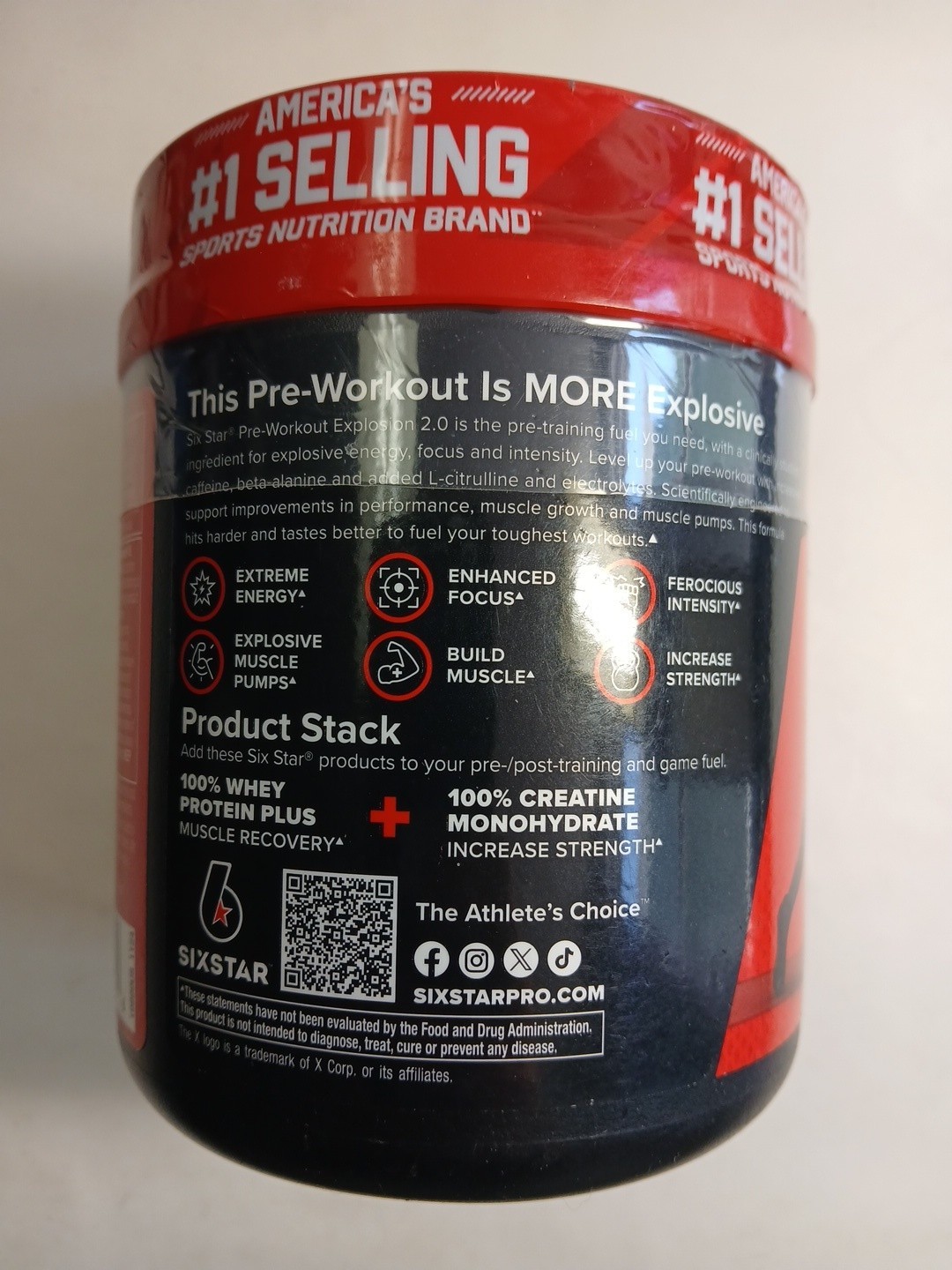 Six Star Pre-Workout Explosion 2.0 Fruit Punch 9.52 oz Exp 06/2027