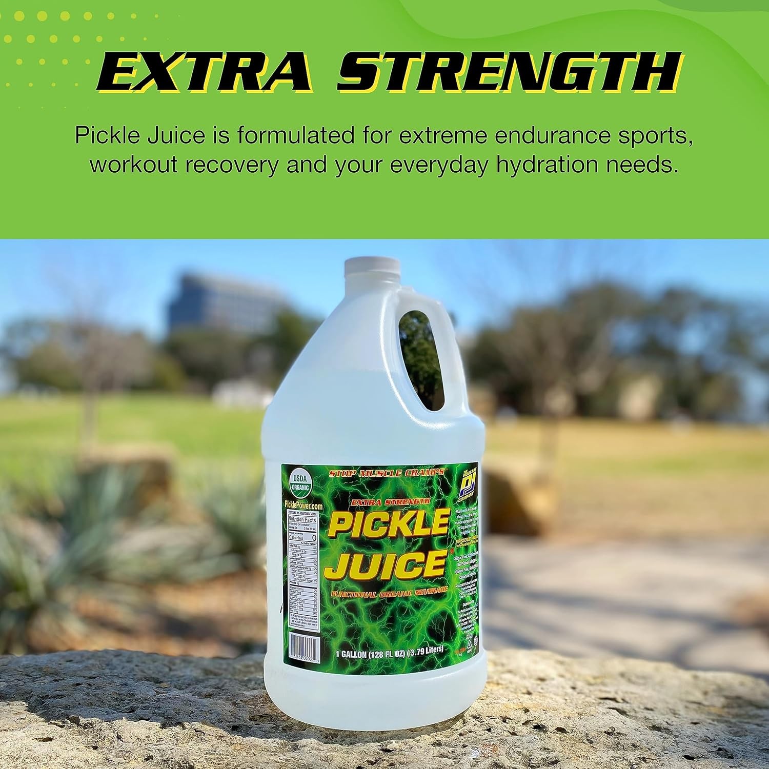 Pickle Juice Sports Drink, 1 Gallon, Extra Strength – 128 Fl Oz (Pack of 1)