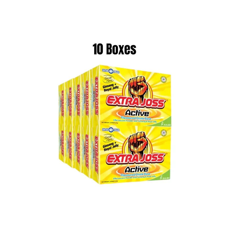 EXTRA JOSS Active Flavour 10 Box (60 Sachets) Energy Drink Powder Boost Stamina