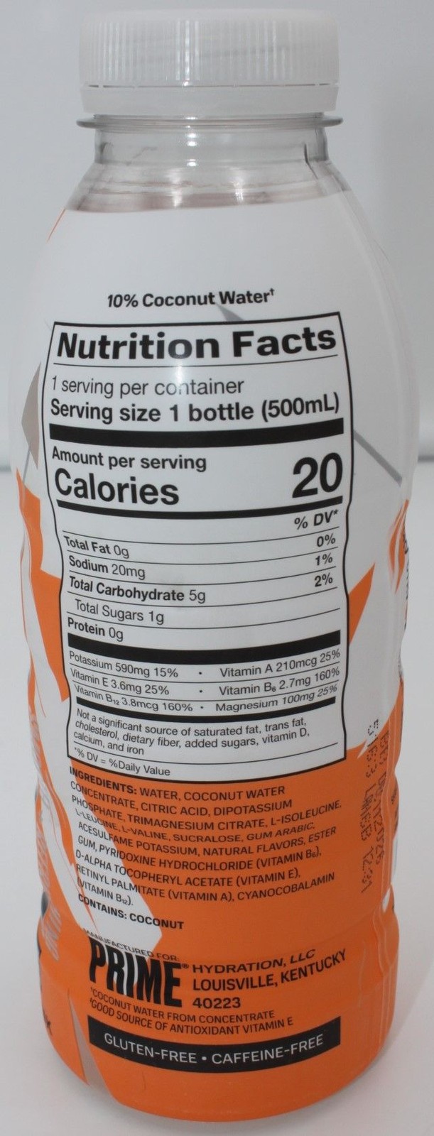 Prime ICE Hydration Drink 2-PACK – Orange – 2 x 16.9 oz Electrolytes B Vitamins