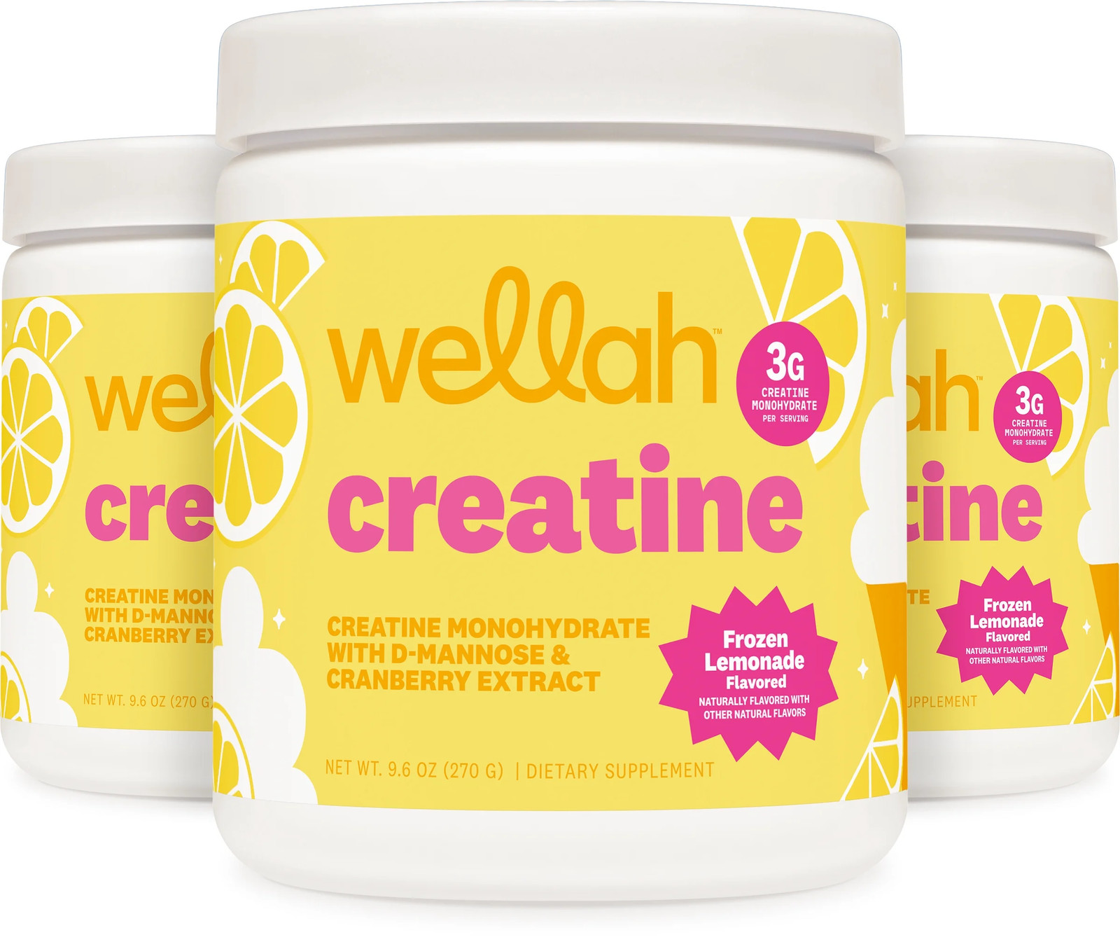Wellah Creatine for Women (50 Servings, Frozen Lemonade) – Creatine Monohydrate