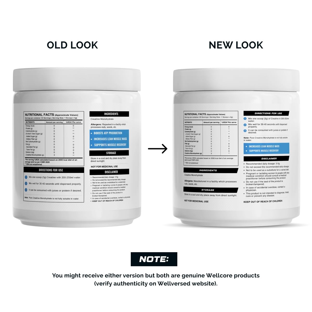 Wellcore Micronised Creatine Monohydrate Powder 250gm